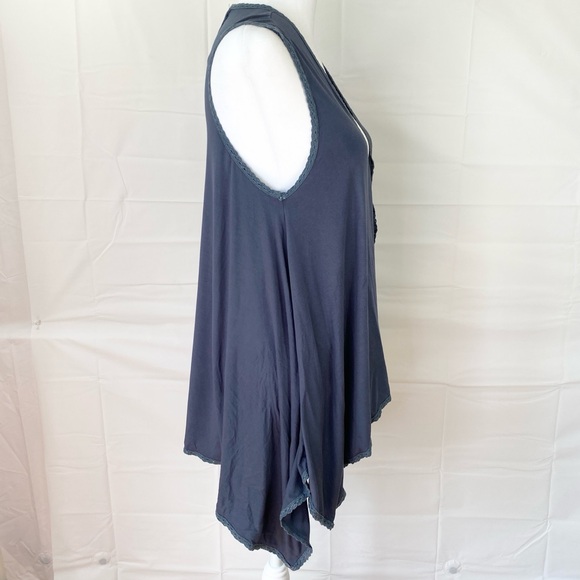 POL Hippie Boho Sleeveless Embroidered Open Cardigan Vest Small S Lace - Picture 2 of 8